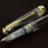 wing sung demonstrator piston filler  fountain pen with Golden F nib and Gold Trim - Image 4