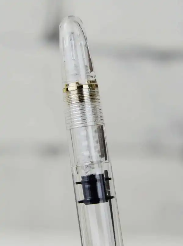 wing sung demonstrator piston filler  fountain pen with Golden F nib and Gold Trim - Image 6