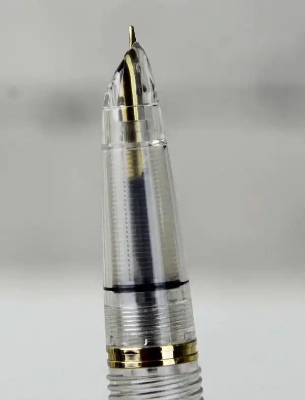 wing sung demonstrator piston filler  fountain pen with Golden F nib and Gold Trim - Image 8