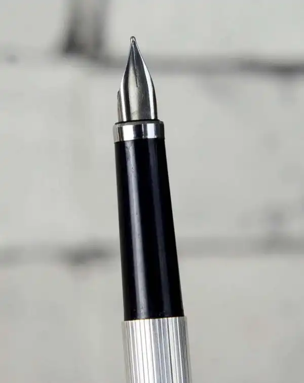 Vintage Omega Sterling 925 barrel  fountain pen with platinum F nib - 1980 - Image 6