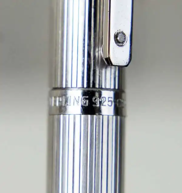 Vintage Omega Sterling 925 barrel  fountain pen with platinum F nib - 1980 - Image 8