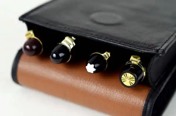 genuine leather pen pouch  for 4 super jumbo pens  - Jet Black - Image 8