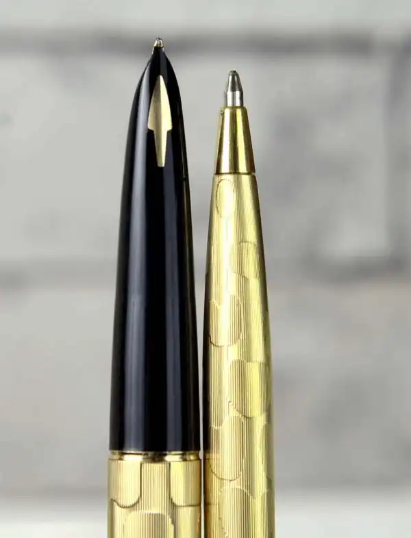 Vintage Parker 61 cumulus fountain pen and ballpoint pen set with 14K B nib - Image 7