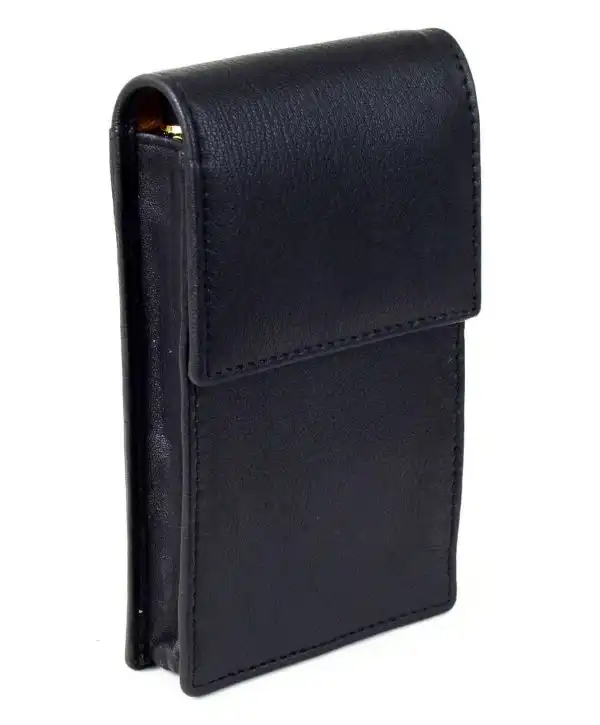 genuine leather pen pouch  for 4 super jumbo pens  - Jet Black - Image 5