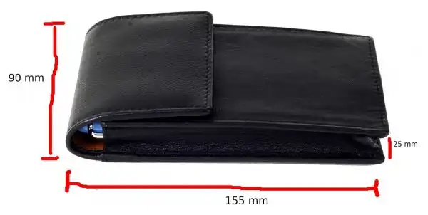 genuine leather pen pouch  for 4 super jumbo pens  - Jet Black - Image 11