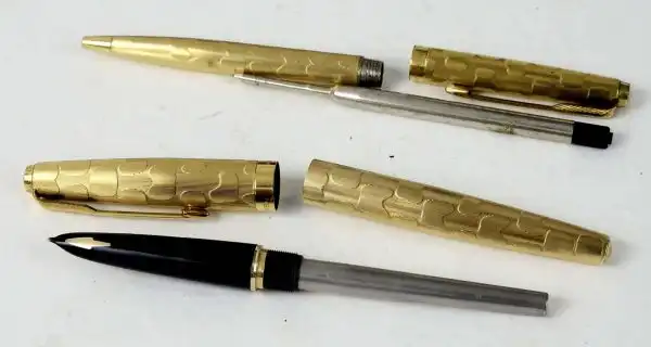 Vintage Parker 61 cumulus fountain pen and ballpoint pen set with 14K B nib - Image 3