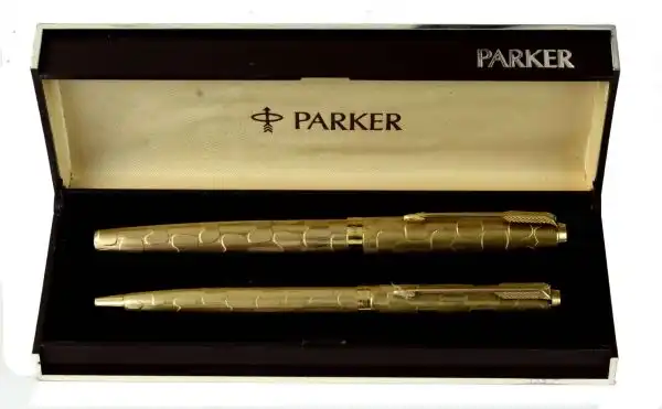 Vintage Parker 61 cumulus fountain pen and ballpoint pen set with 14K B nib - Image 5