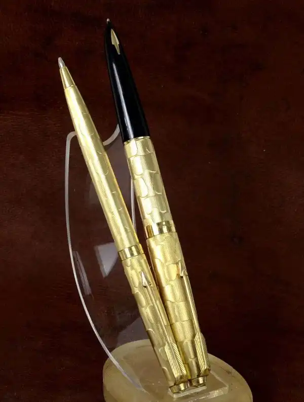 Vintage Parker 61 cumulus fountain pen and ballpoint pen set with 14K B nib - Image 2
