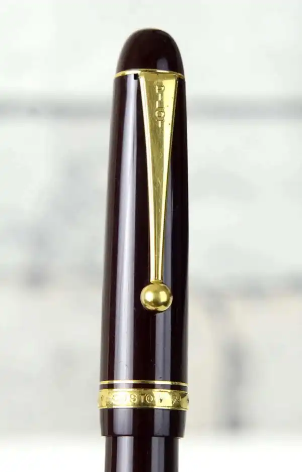 Vintage Pilot Custom 74 burgundy  fountain pen -  14K 585 solid gold M nib - Image 7