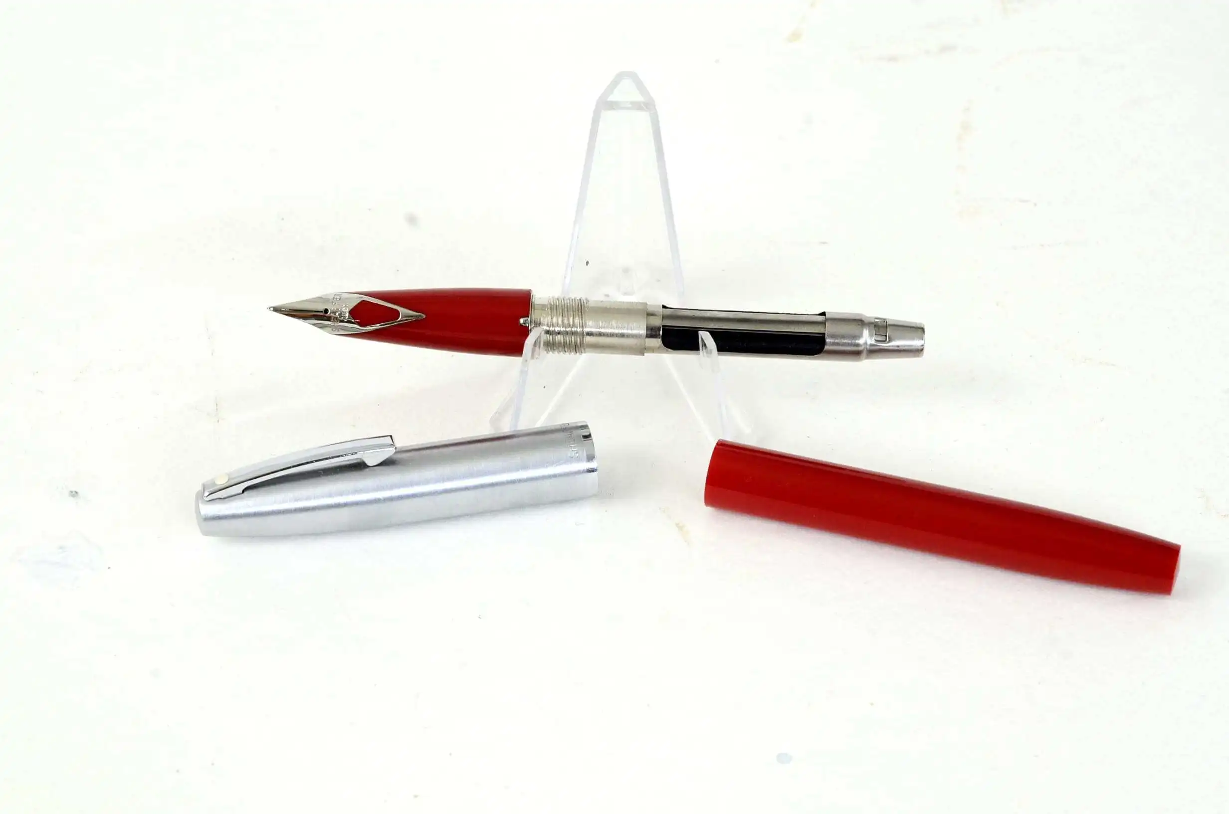 Vintage Sheaffer imperial 440 red barrel fountain pen - inlaid F nib - Image 7