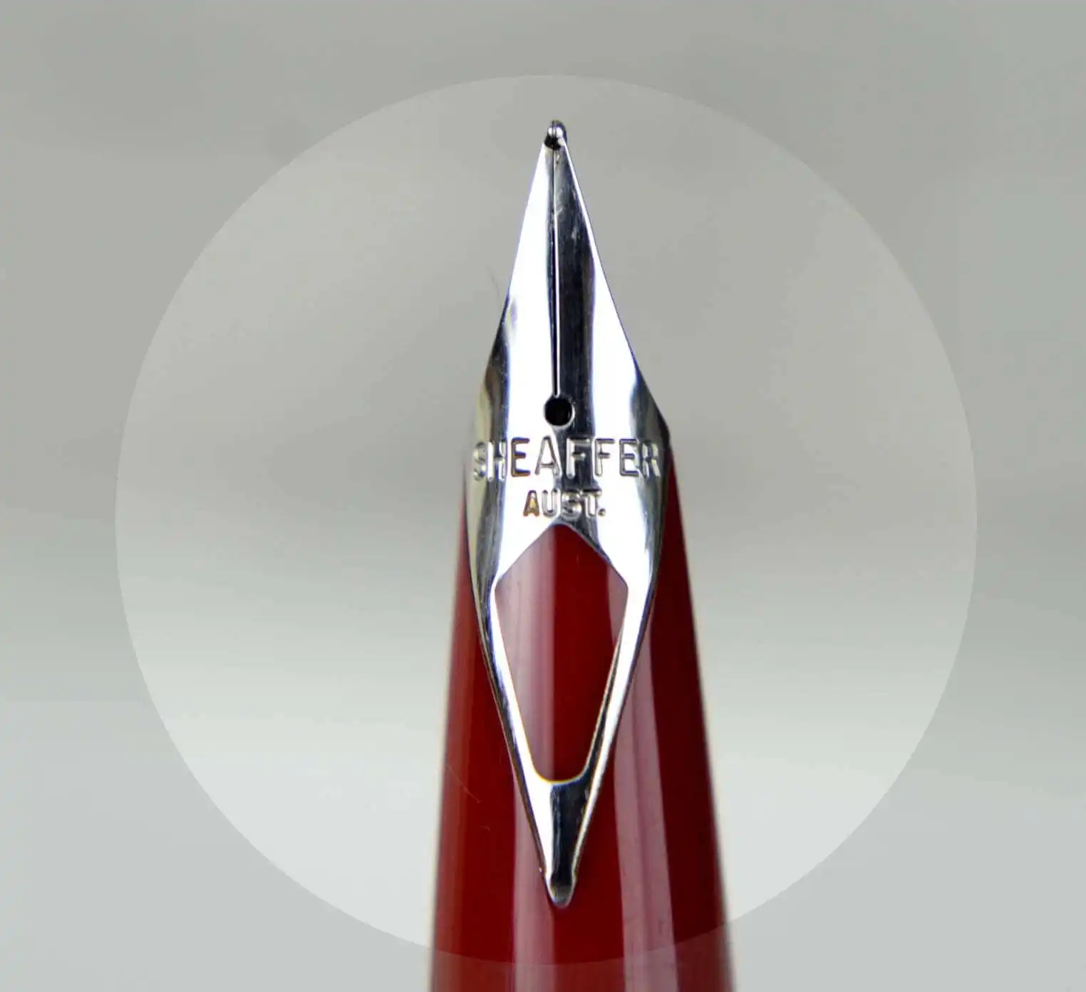 Vintage Sheaffer imperial 440 red barrel fountain pen - inlaid F nib - Image 8