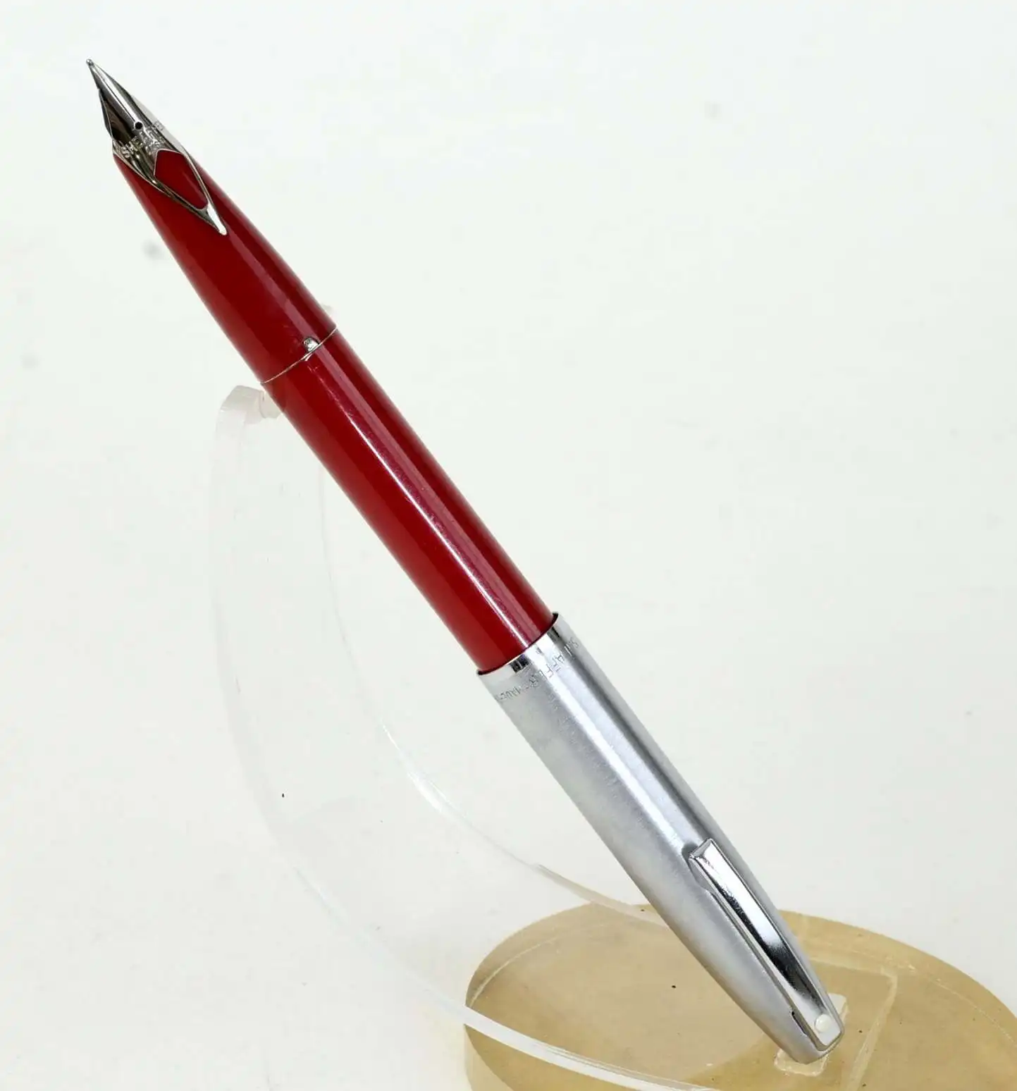 Vintage Sheaffer imperial 440 red barrel fountain pen - inlaid F nib - Image 10