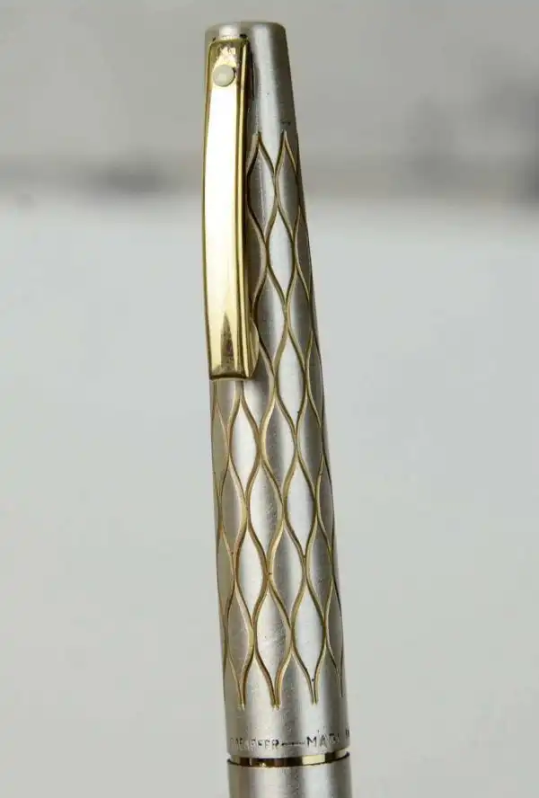 Vintage sheaffer lady 642  Silver plated  barrel fountain pen 14K solid gold M nib - Image 9