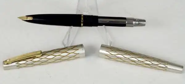 Vintage sheaffer lady 642  Silver plated  barrel fountain pen 14K solid gold M nib - Image 3