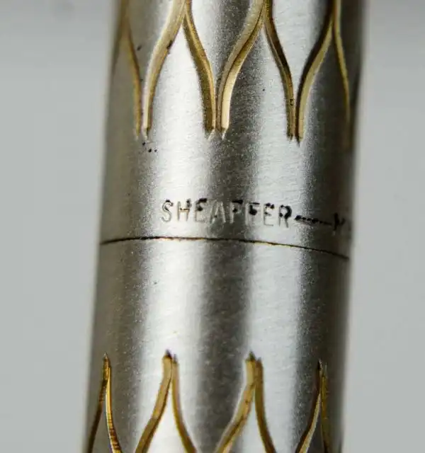 Vintage sheaffer lady 642  Silver plated  barrel fountain pen 14K solid gold M nib - Image 11