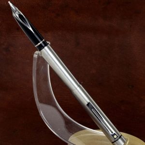 vintage-sheaffer-targa-1001-fountain-pen-inlaid-steel-Broad-nib-USA
