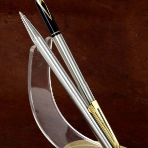 vintage-sheaffer-targa-1001XGS-slim-fountain-pen-ballpointpen-set-14K-solid-gold-Fine-nib