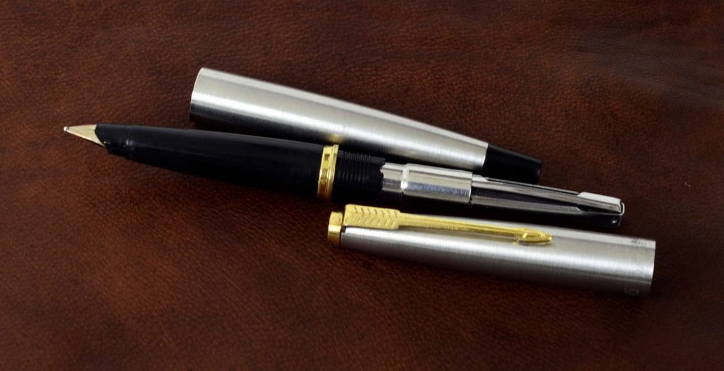 Buy online Parker 45 flighter 14k gold nib f fountain pen with metal body