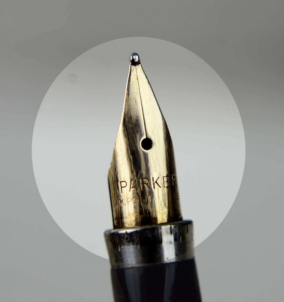 Vintage parker 75 sterling silver fountain pen with 14K gold broad nib