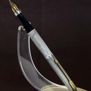 vintage-parker-75-sterling-silver-fountain-pen-14k-solid-gold-Medium-nib-USA