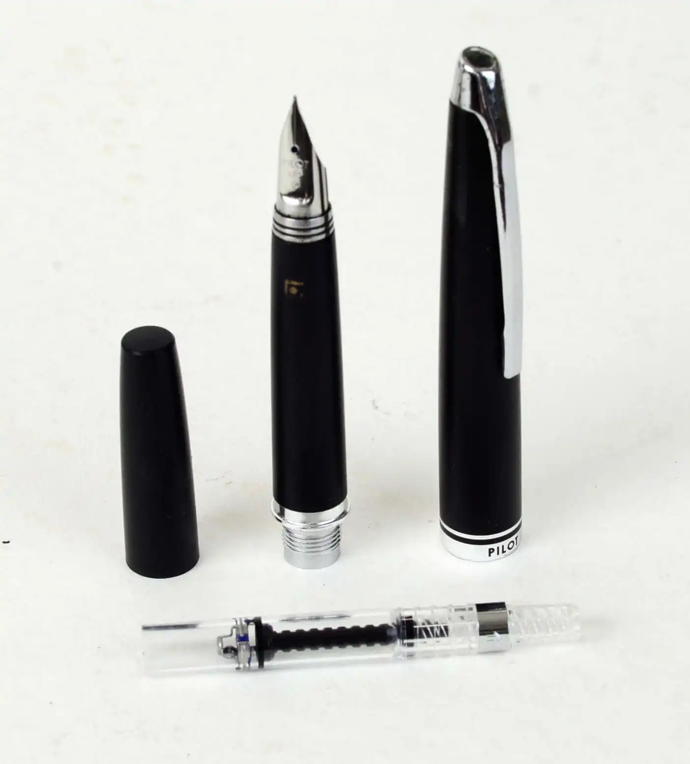 Vintage rare pilot Namiki MYU black fountain pen with Fine nib and original converter - Image 4