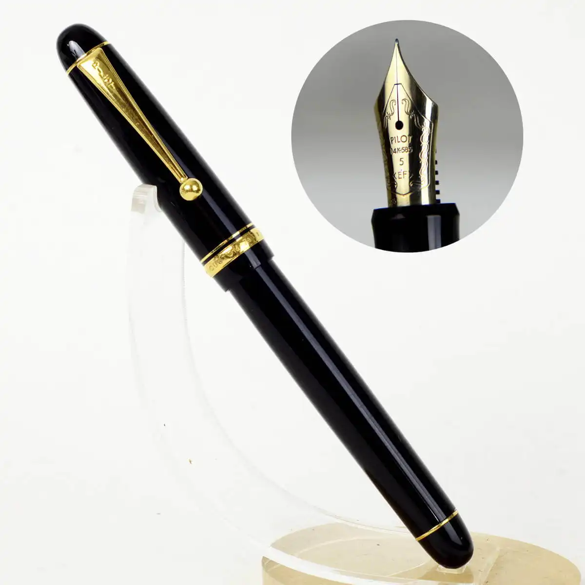 PILOT 万年筆 CUSTOM 74 14Ｋゴールド　EF Pilot Namiki Custom 74 Fountain Pen - Black, Gold Trim, 14k