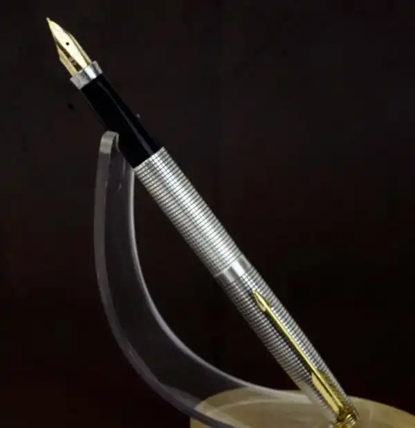 Vintage parker 75 sterling silver fountain pen 14K Gold XF nib - Very clean - Image 2