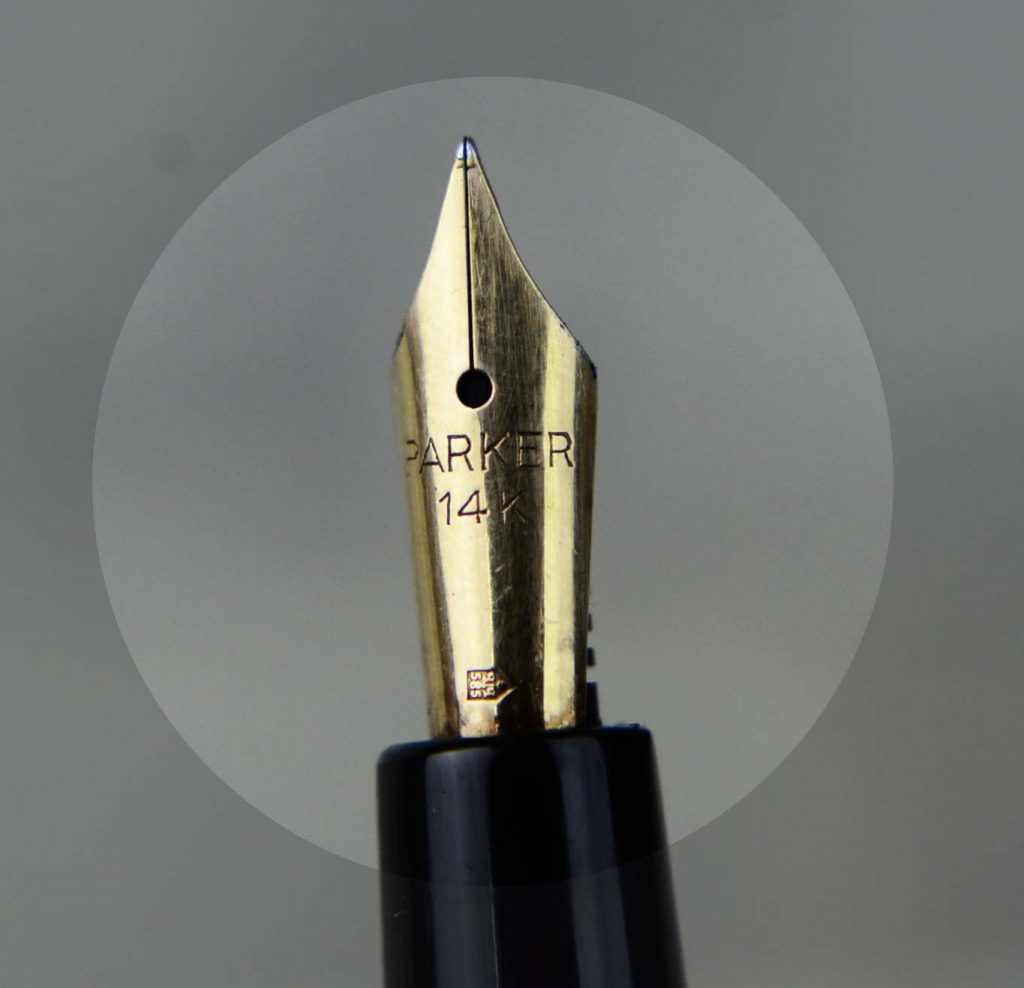 Parker la plume fountain pen with 14C solid gold F nib
