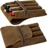 vintage rustic leather pen pouch