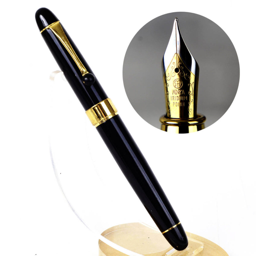 Buy minka fountain pen with dualtone iridium fine point nib