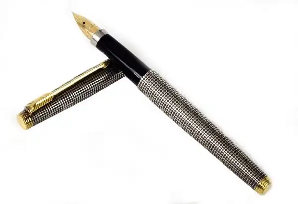 Vintage parker 75 sterling silver fountain pen with 14K solid Gold M nib - NOS mint stock - Image 11
