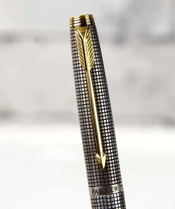 Vintage parker 75 sterling silver fountain pen with 14K solid Gold M nib - NOS mint stock - Image 6