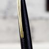Vintage platinum sheep skin leather fountain pen -  14K 585  solid gold M nib - Image 7