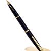 Vintage platinum sheep skin leather fountain pen -  14K 585  solid gold M nib - Image 2