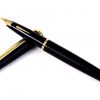 Vintage platinum sheep skin leather fountain pen -  14K 585  solid gold M nib - Image 3