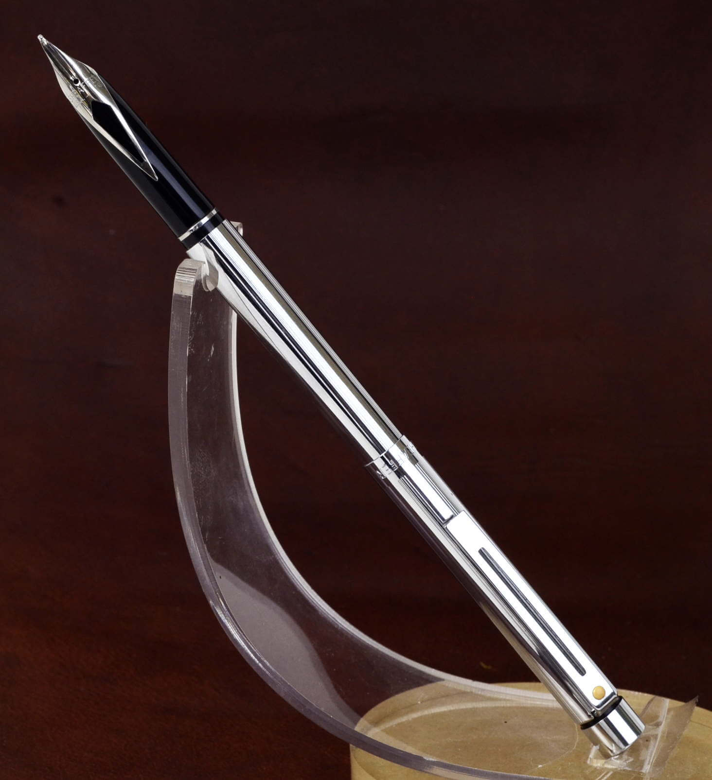 Vintage Lot Of 2 Sheaffer Trims Targa Slim Pen Stainless Steel Made in USA 