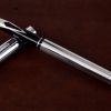Vintage sheaffer targa fountain pen 1000s mirror chrome fluted slim barrel fine Nib - Image 3