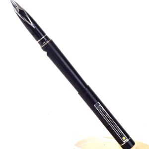 vintage-sheaffer-targa-1002-matte-black-fountain-pen-inlaid-steel-fine-nib-USA