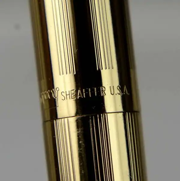 sheaffer targa fountain pen and  ballpoint pen set gold rolled body with 23K gold plated F nib - Unused - Image 11