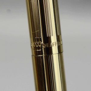 vintage-sheaffer-targa-1007-gold-plated-barrel-fountain-pen-23Karat-gold-plated-Medium-nib-USA