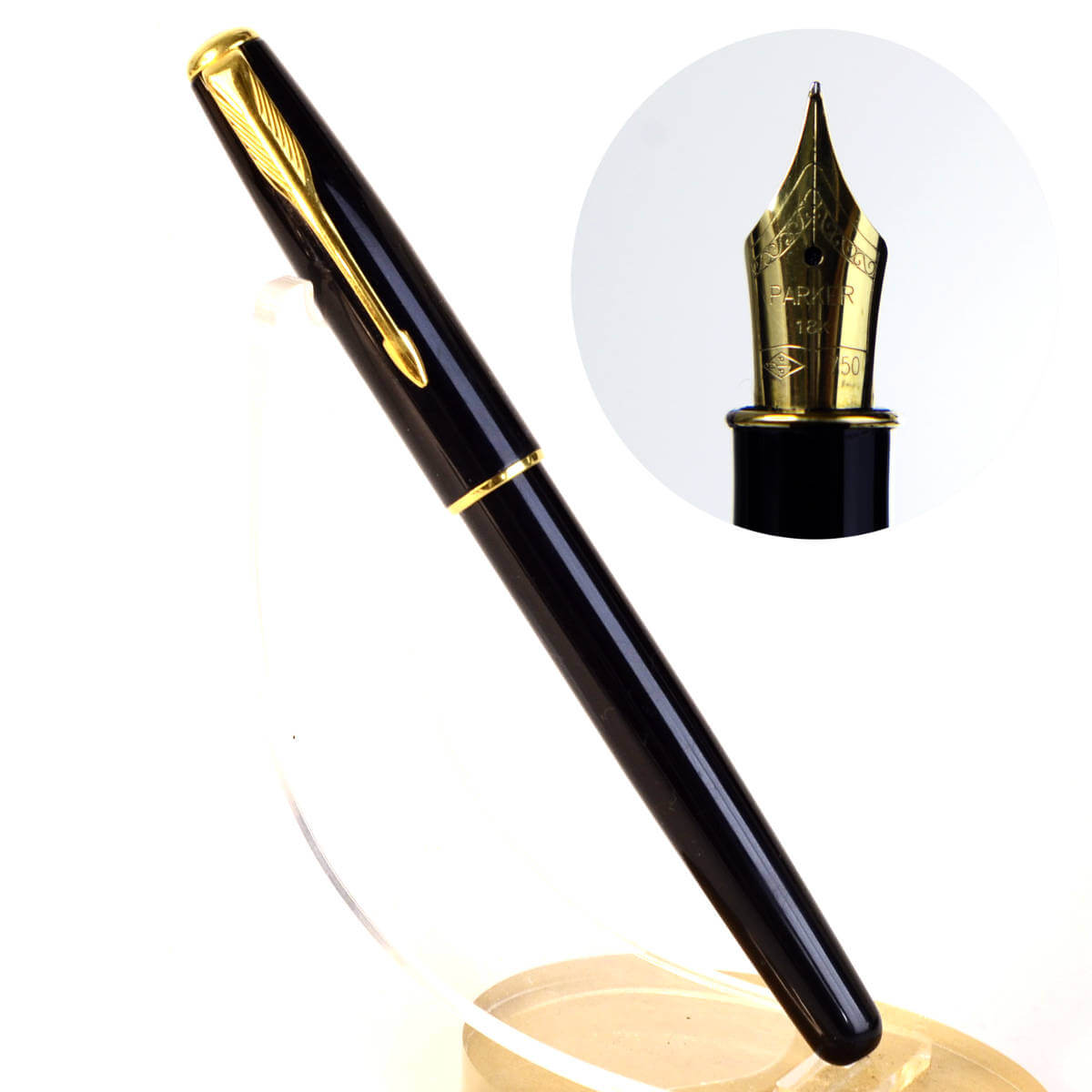 Buy online sonnet 18K black lacquer fountain pen gold nib