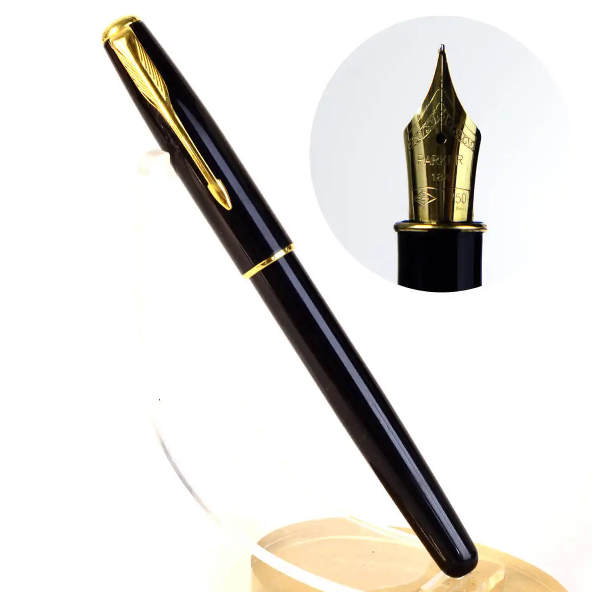 Buy online Parker sonnet 18K black lacquer fountain pen 18K