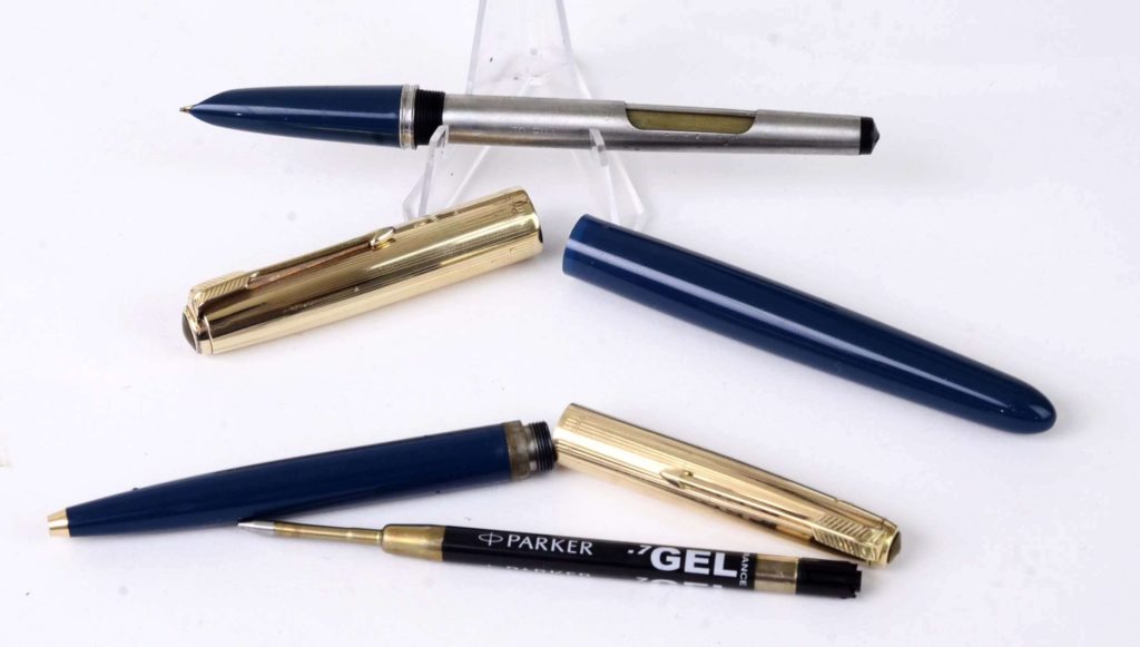 Buy Vintage parker 51 set of fountain pen and ballpoint 14K gold M nib