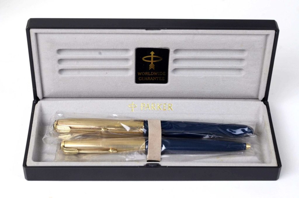 Buy Vintage parker 51 set of fountain pen and ballpoint 14K gold M nib