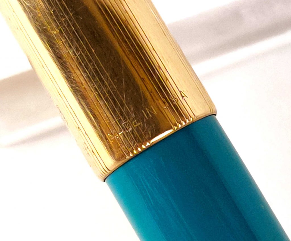Buy parker 61 teal blue barrel and gold filled cap fountain pen 14K M nib