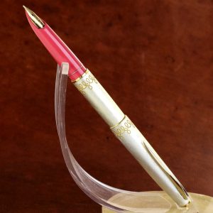 vintage-pilot-lady-silver-plated-14K-solid-gold-hooded-Fine-nib-japan
