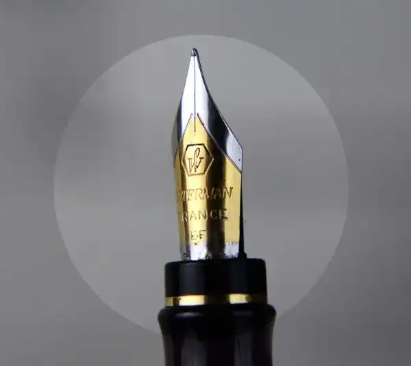 Waterman Expert black barrel fountain pen - gold plated EF dualtone nib - Image 7