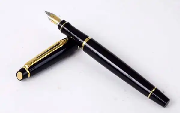 Waterman Expert black barrel fountain pen - gold plated EF dualtone nib - Image 4