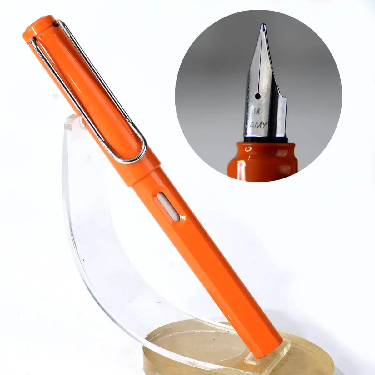 Buy lamy safari orange german made fountain pen with Steel M nib