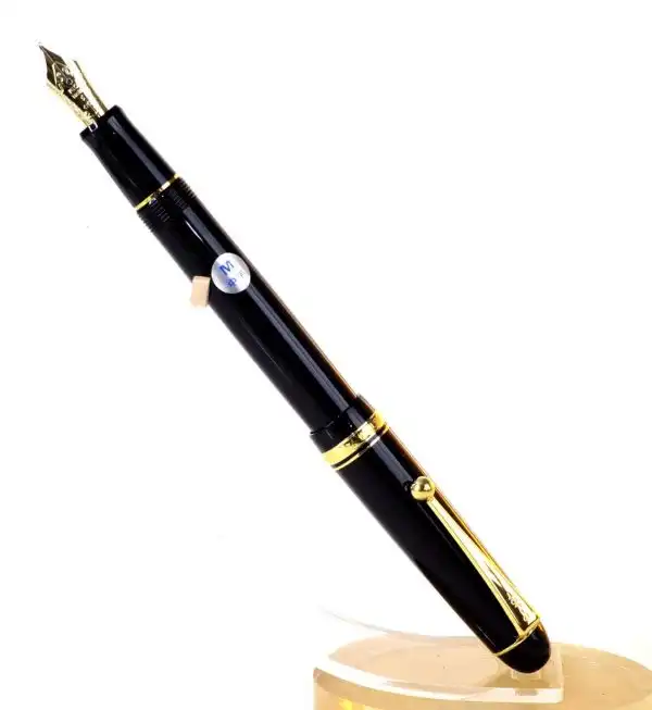 Pilot Custom 74 black barrel fountain pen -  14K 585 solid gold Medium nib - Brand new - Image 2